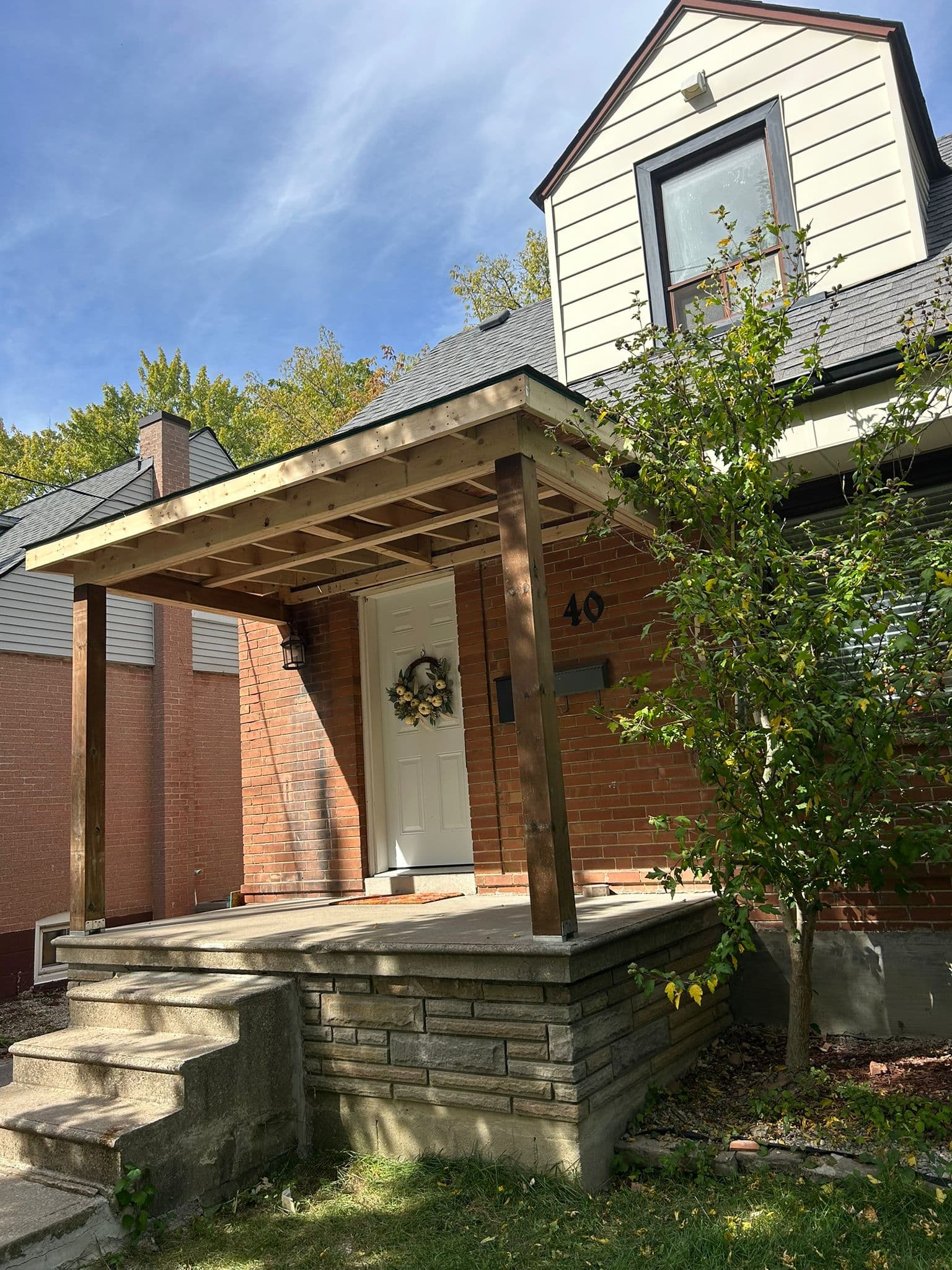 Porch Soffit, Fascia & Gutter Installation before